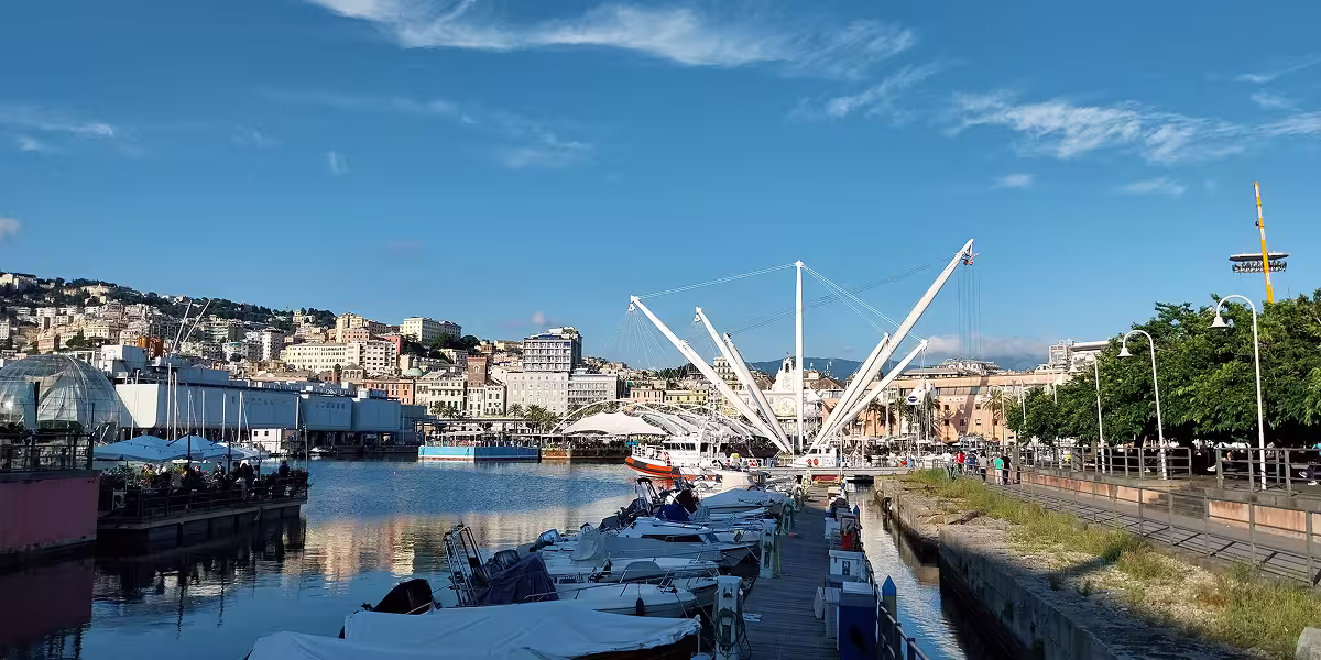 Porto Antico of Genoa restructured by Matteo Renzi in the 1990s