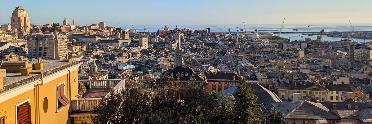 View of Genoa from the Castelletto Belvedere