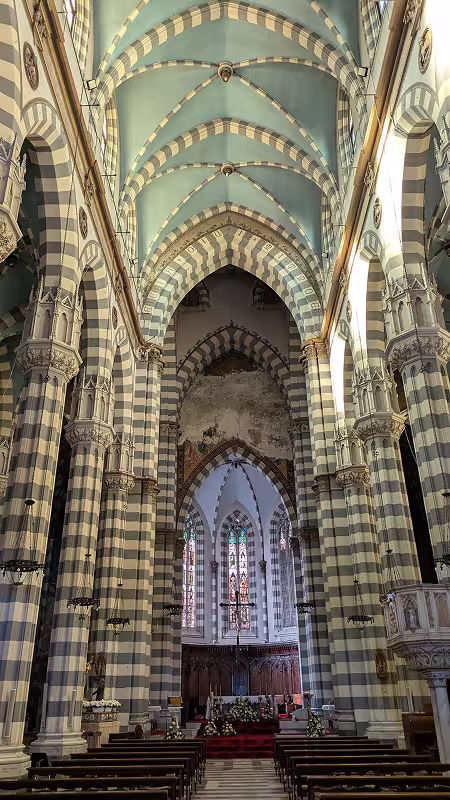 View of the interior of the neogothic Church of San Teodoro, Genoa