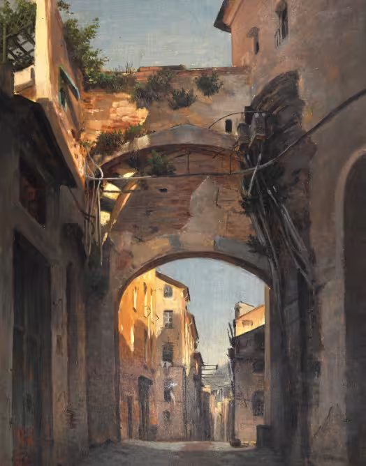 Porta Aurea, lost medieval gate of the Barbarossa Walls, Genoa, Italy